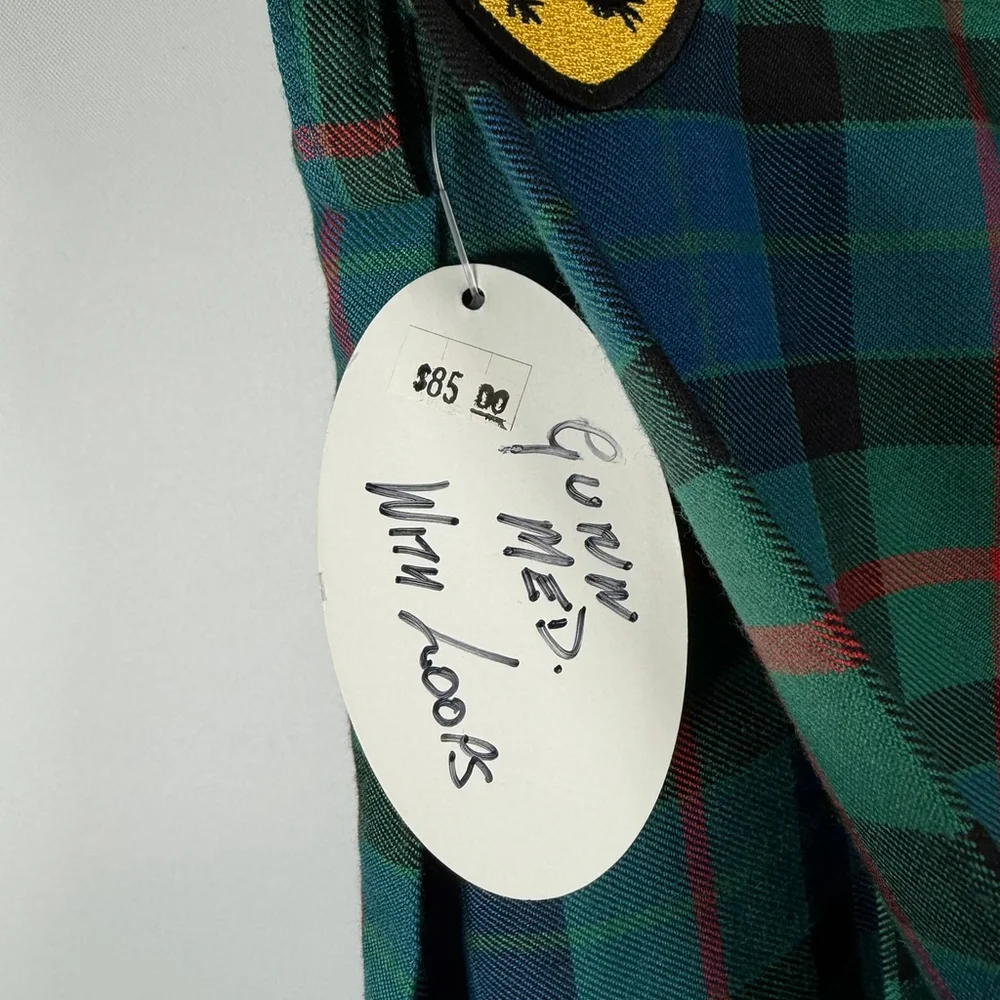 Sport Kilt Green Gunn Tartan Plaid Scottish USA Made Utility Adjustable Mens M - Picture 4 of 11